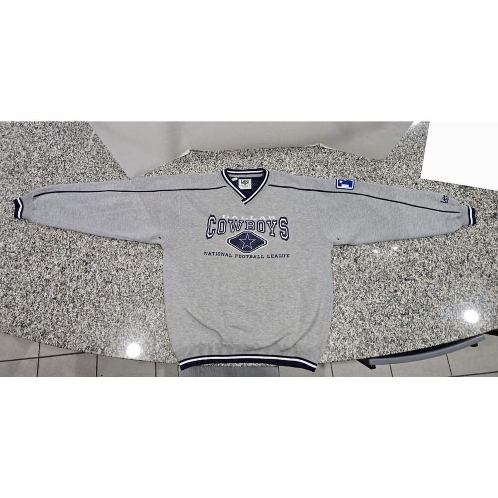 Vintage Dallas Cowboys Sweatshirt Mens Large Gray NFL Football Lee Sport 90s